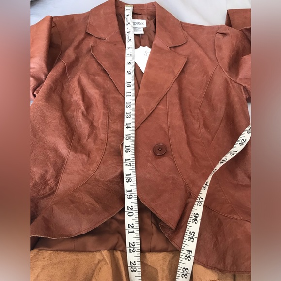 Together 100% Leather Jacket Brown Size 10 - Picture 16 of 16